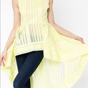 Yellow modern tunic silk/poliester